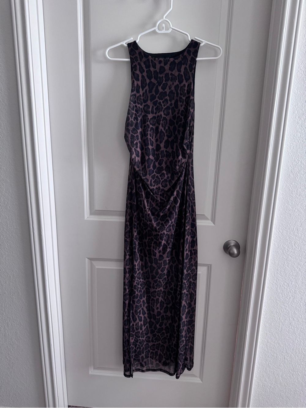 Rachel Zoe Sleeveless Leopard Print Maxi Dress - Black & Brown